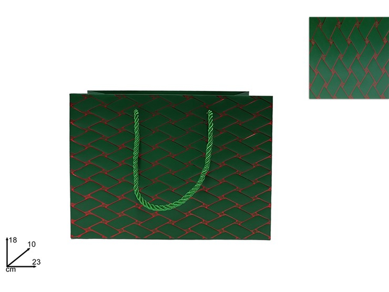 SHOPPER 23X18X10CM VERDE ROSSO XNA23056071