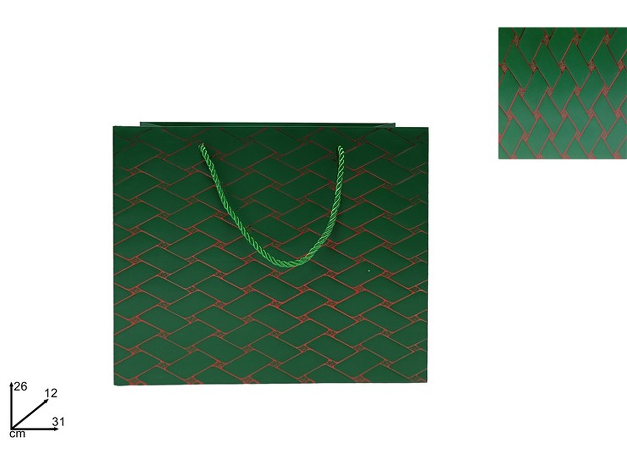 SHOPPER 31X26X12CM VERDE ROSSO XNA23056081