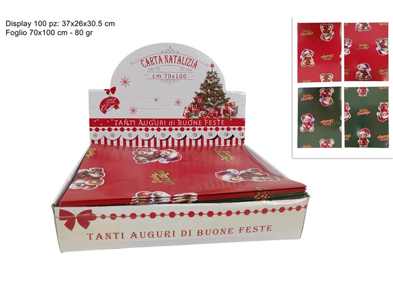 CARTA REGALO ORSETTO 70X100 100PZ ASS. XNA24063891