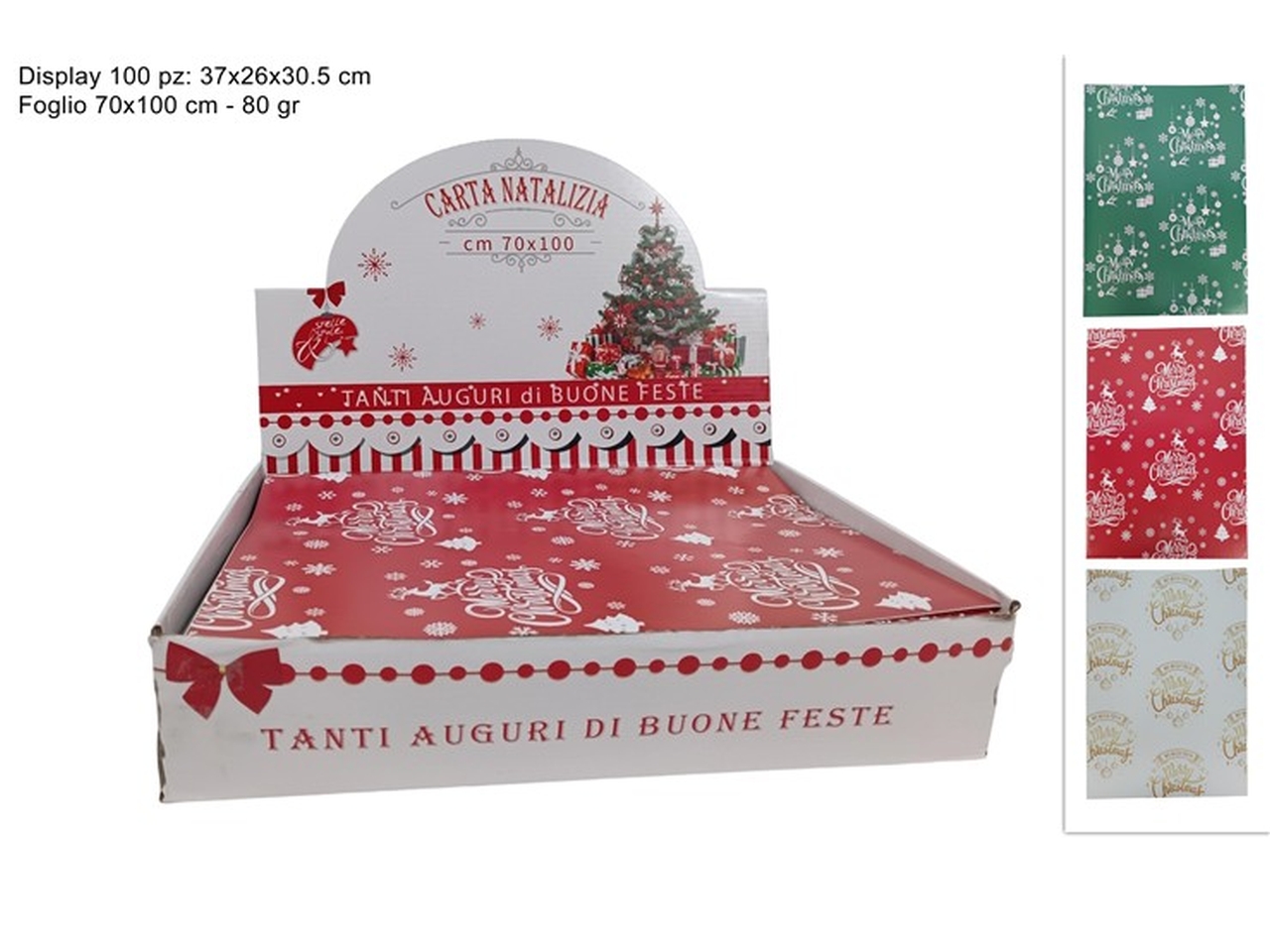 CARTA REGALO MERRY CHRISTM.100PZ 70X100XNA24063901