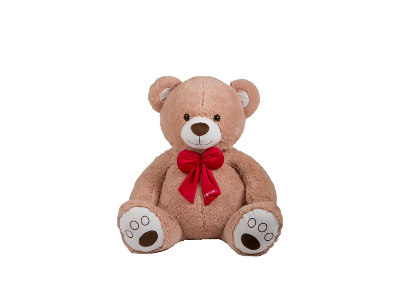 PELUCHE ORSO SEDUTO BEIGE H.80CM CON FIOCCO 26448