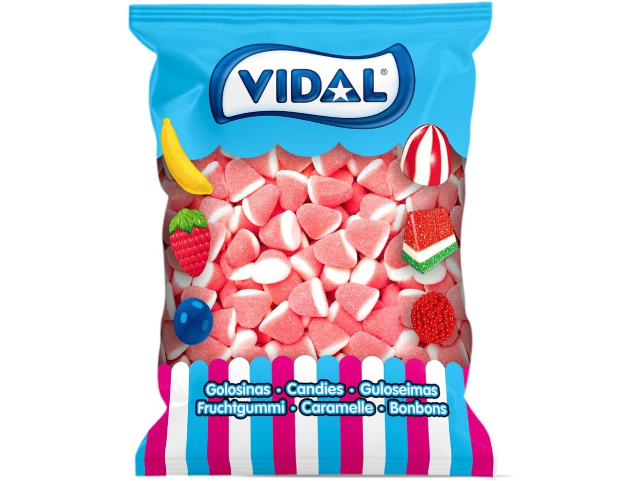 GOMMOSE BUSTA 1KG BACI FRAGOLA/PANNA 100013300