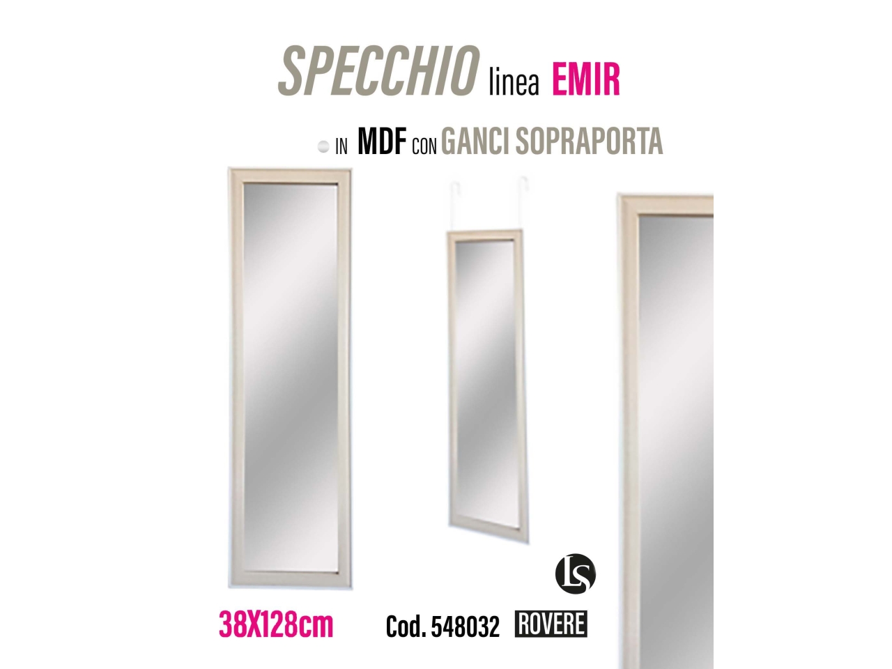 SPECCHIO ROVERE IN MDF 38X128CM LS50075R