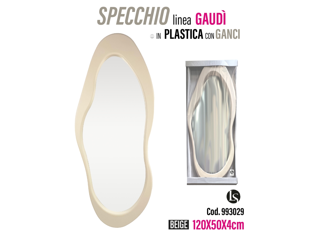 SPECCHIO GAUDI 50X4X120CM LS1903/B