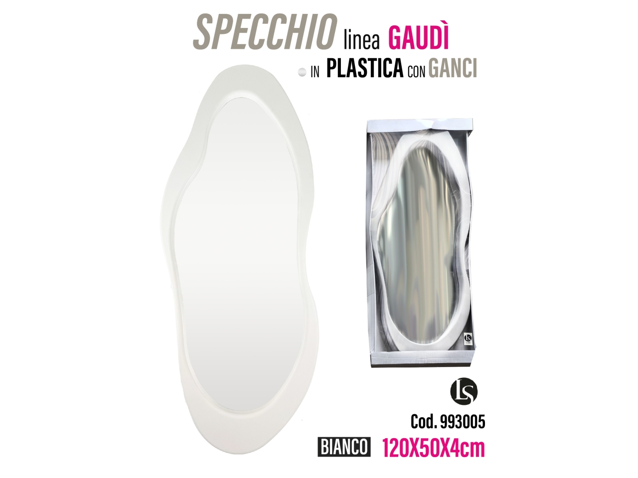 SPECCHIO GAUDI’ 50X4X120CM LS1903/W