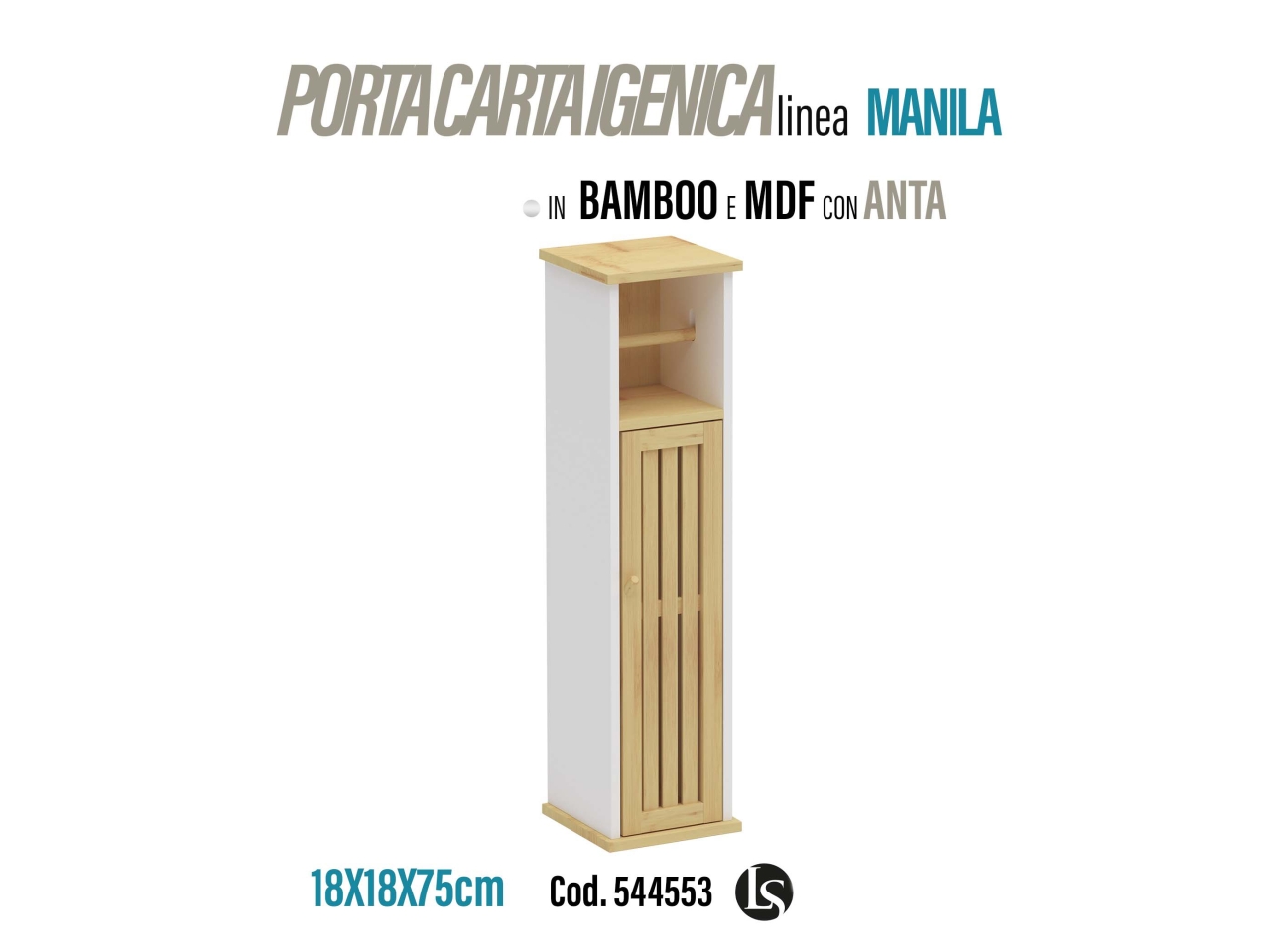 MOBILE BAGNO BICOLORE 18X18X75CM LS-24021AW