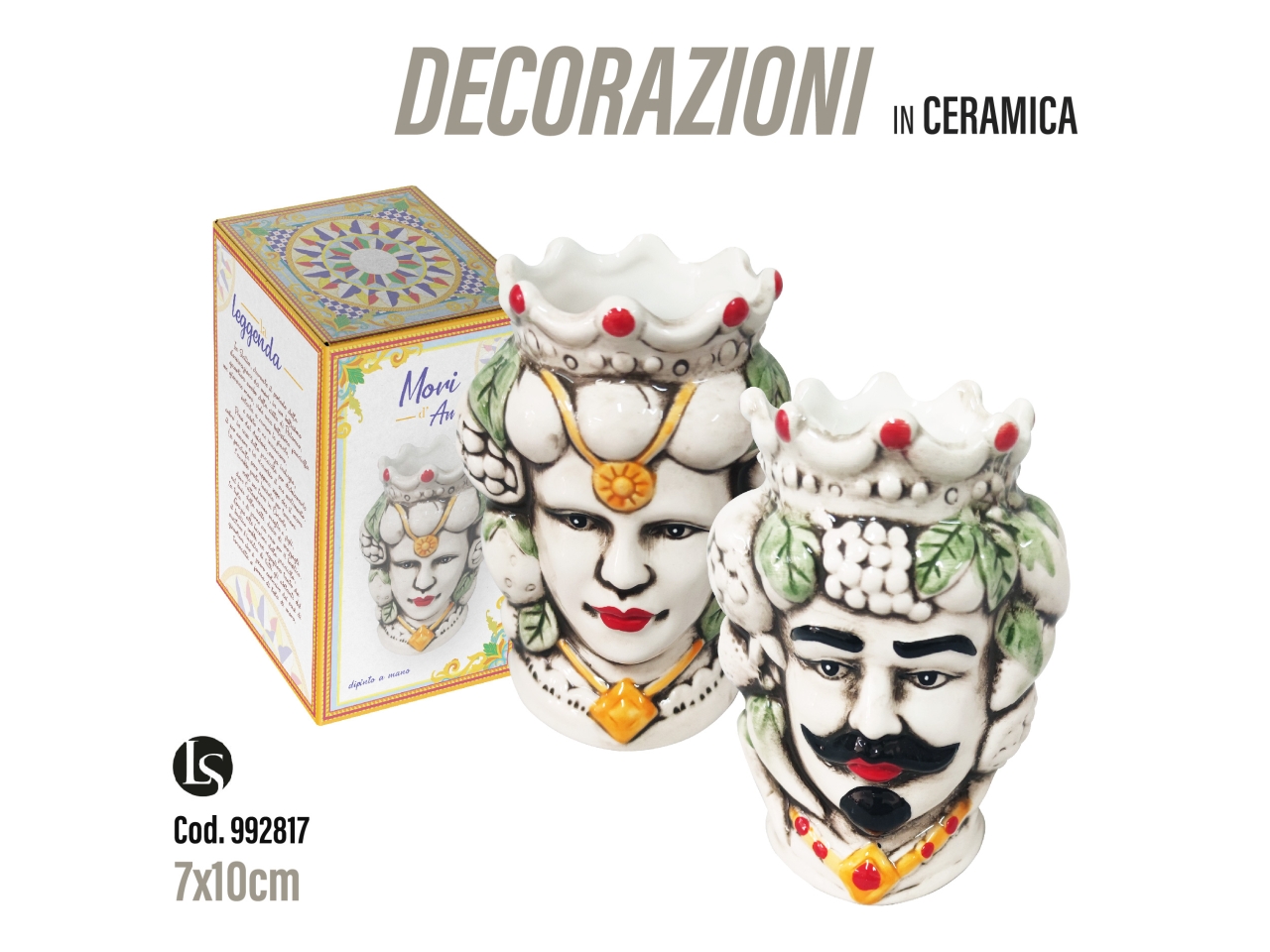 VASO TESTA IN CERAMICA 7X10CM ASSORTITO LS992817
