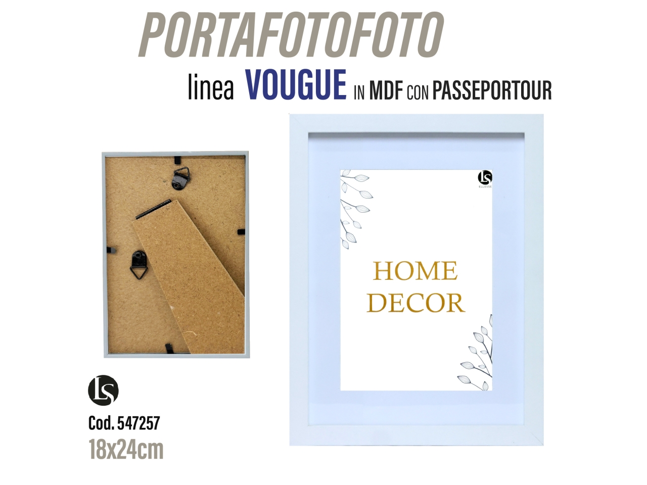 PORTAFOTO IN MDF 18X24CM ASSORTITO LS-5090CA4W