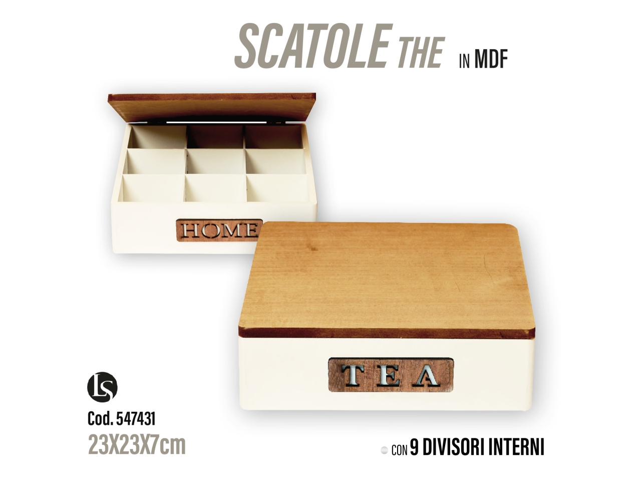 COFANETTO IN MDF 23X23X7CM ASSORTITO LS-A033