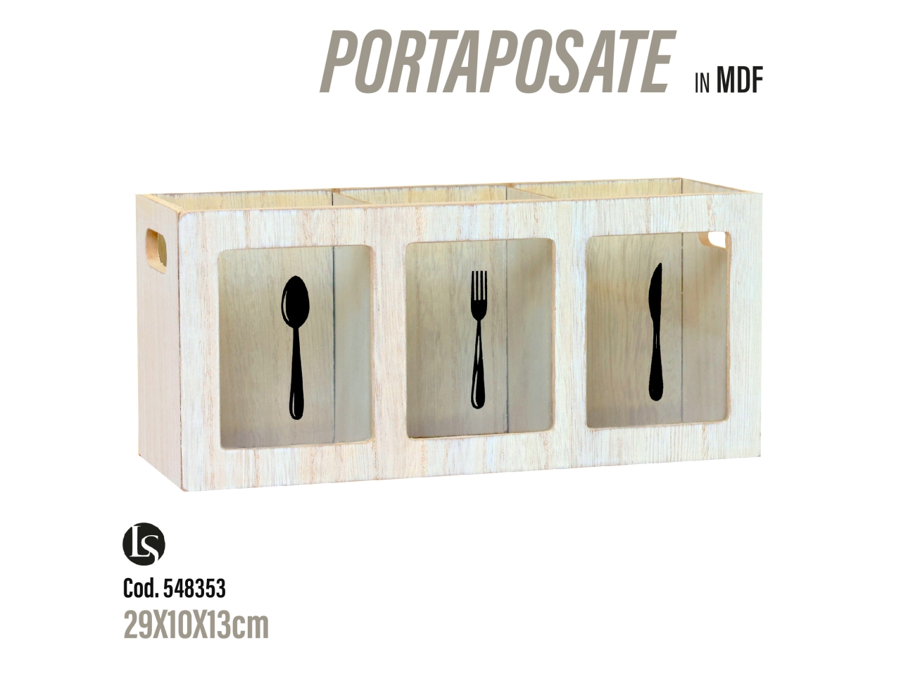 PORTAPOSATE IN MDF ROVERE 29X10X13CM LS2117
