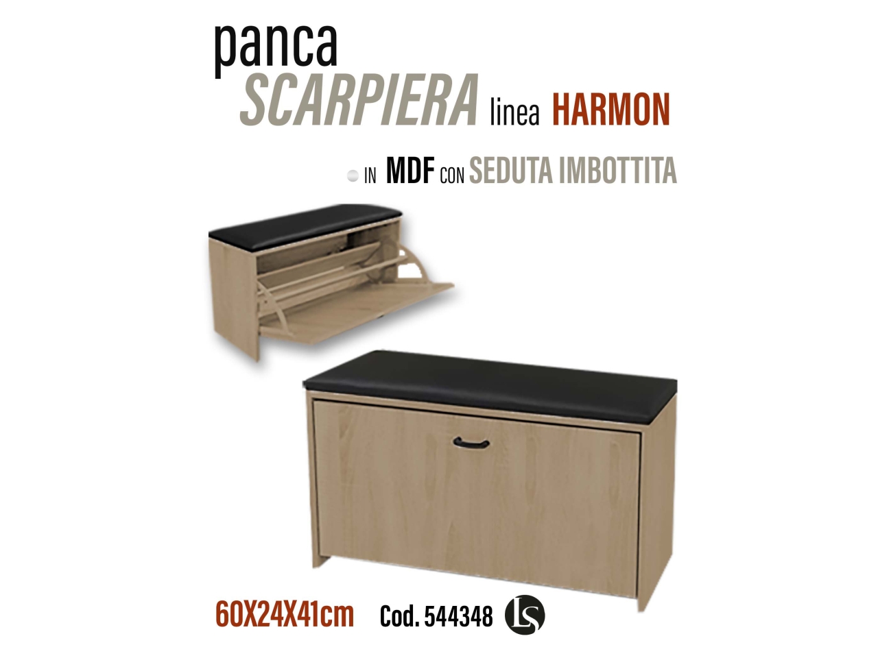 SCARPIERA ROVERE 60X24X41CM LS56-160