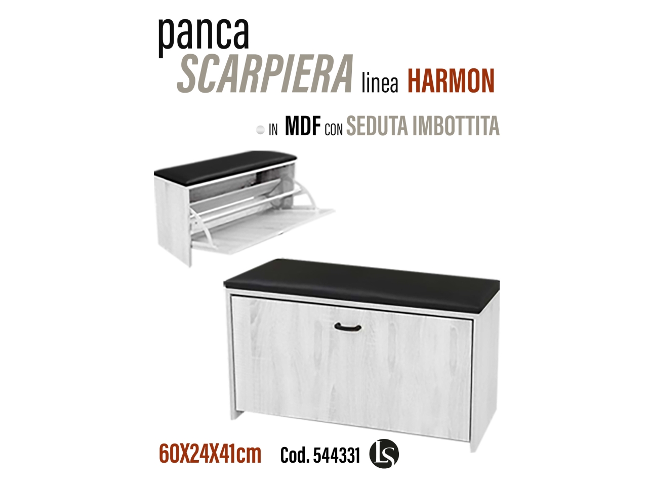 SCARPIERA BIANCA 60X24X41CM  LS56-1