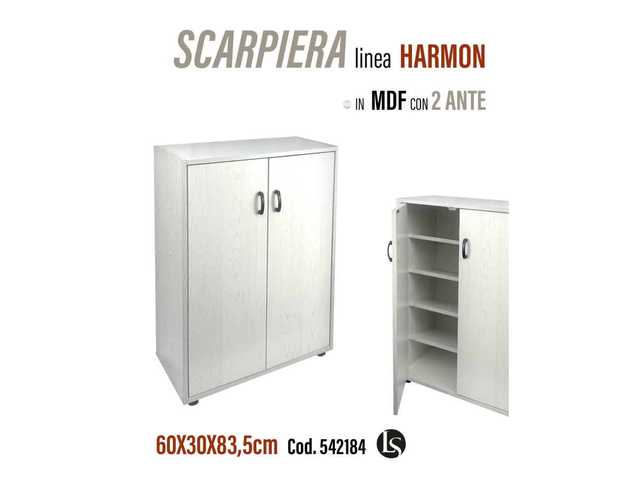 SCARPIERA BIANCAO 60X30X83,5CM LS23-1