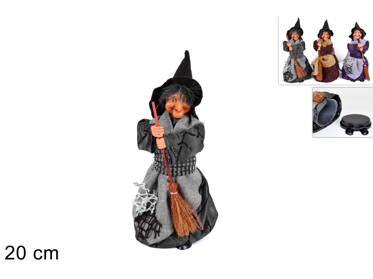 BEFANA 20CM C/COFANETTO PORTA CARAMELLE 3ASS.
