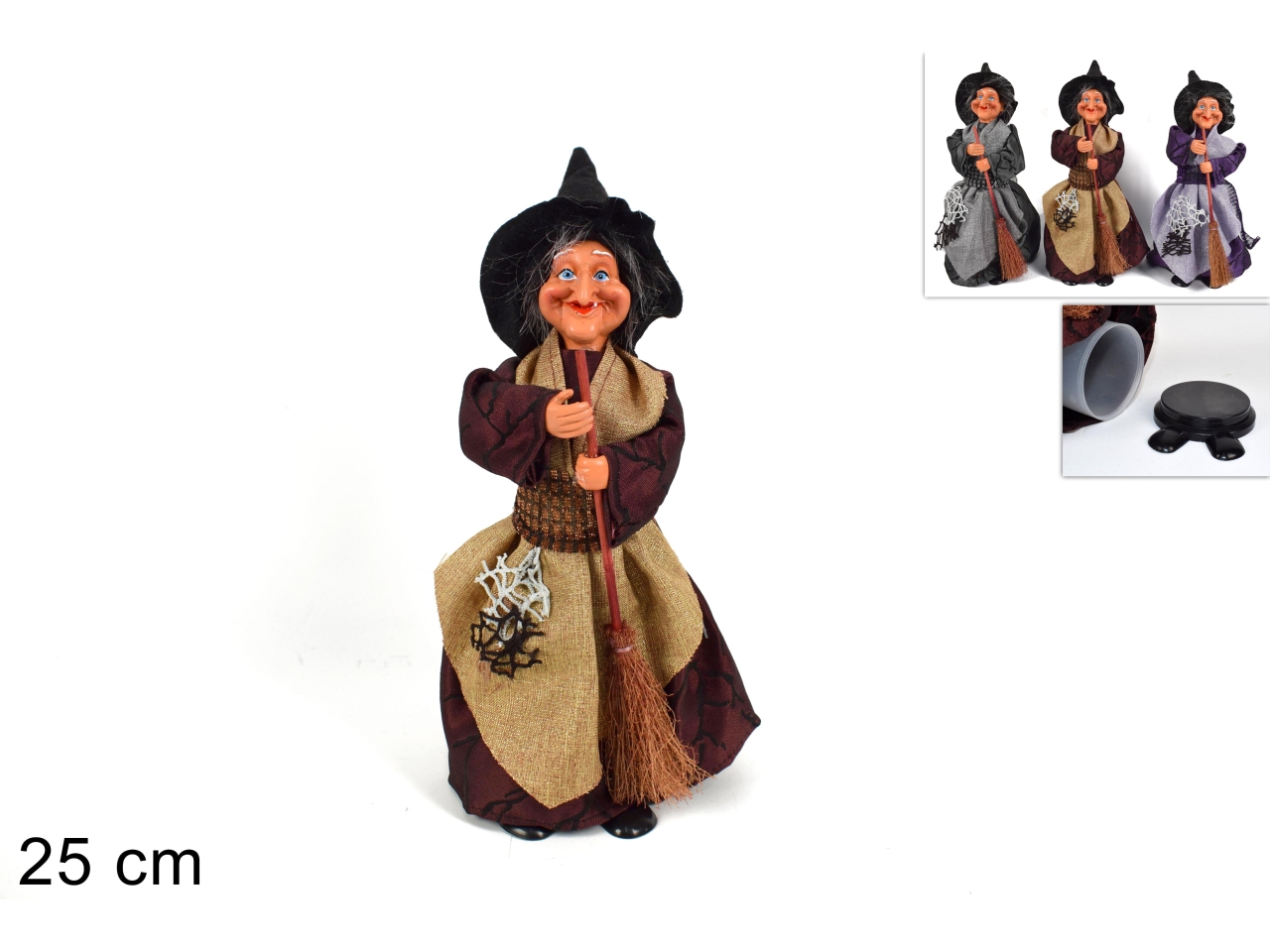 BEFANA 25CM C/COFANETTO PORTA CARAMELLE 3ASS.