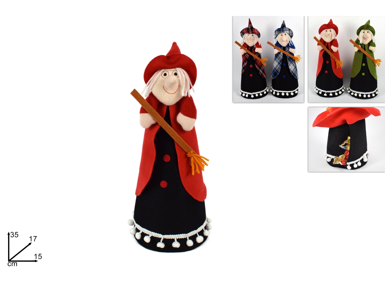 BEFANA C/PORTACIOCCOLATINI 35CM 4 COL.ASS.