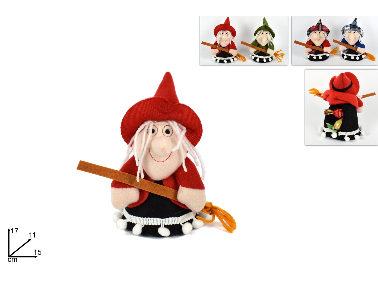 BEFANA C/PORTACIOCCOLATINI 17CM 4 COL.ASS.
