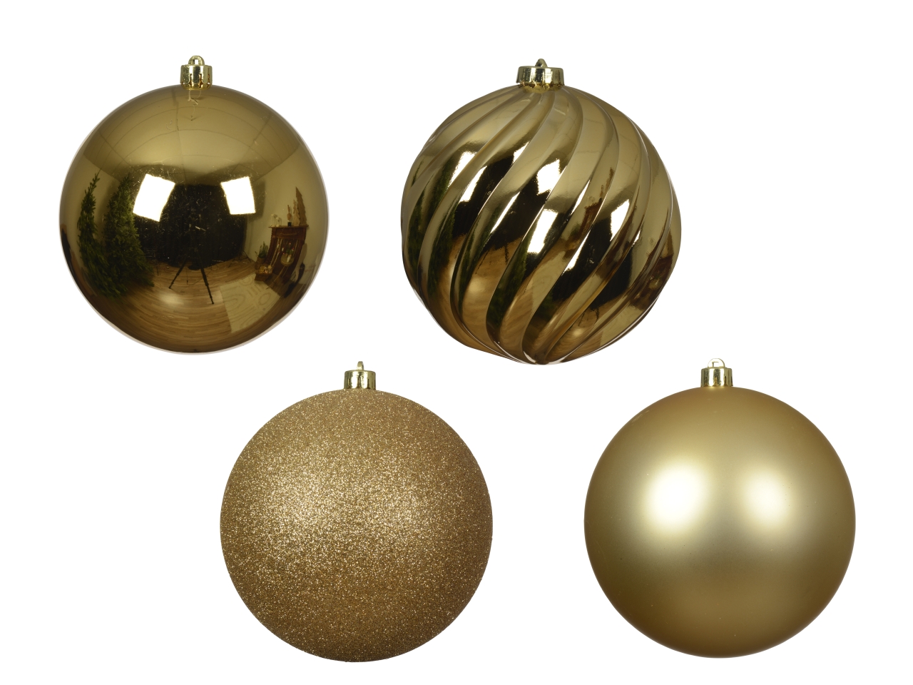 PALLA 14CM 4 pezzi ORO LUCIDA/OPACA/GLIT. 021296