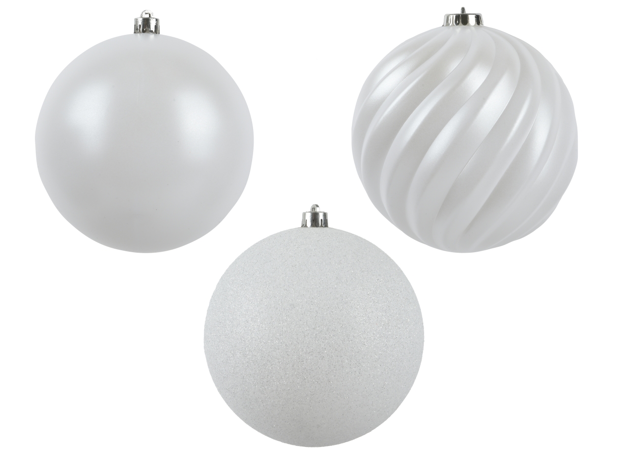 PALLA 14CM 4 pezzi BIANCO LUCIDO/OPACA/GLIT.022834