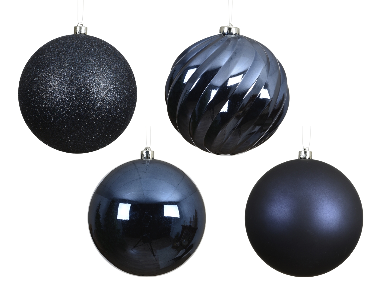 PALLA 14CM 4 pezzi BLU NOTTE LUCIDO/OPACA/GLIT.022