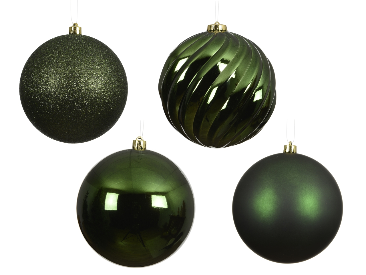 PALLA 14CM 4 pezzi VERDE LUCIDO/OPACA/GLIT.022837