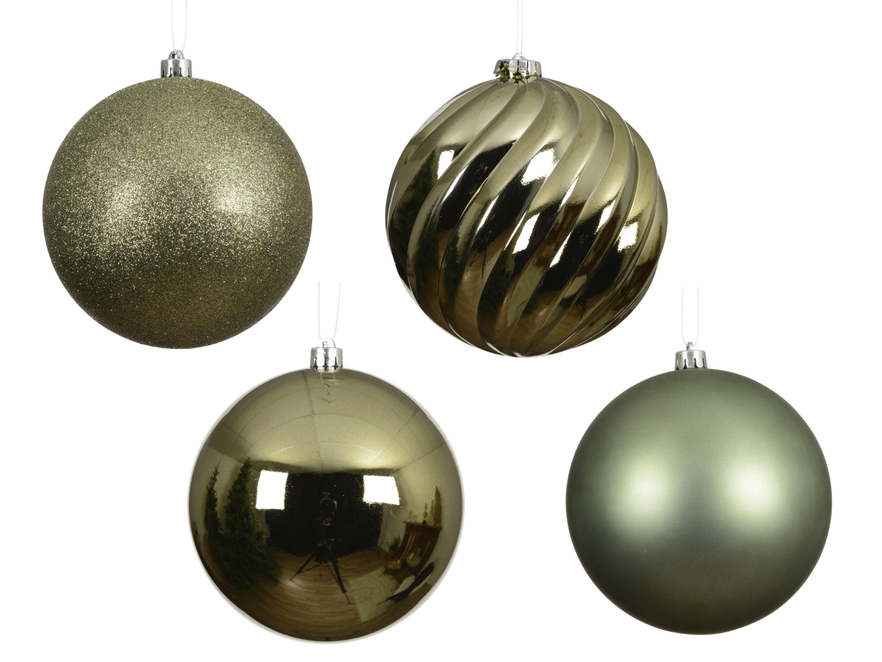 PALLA 14CM4 pezzi VERDE ROSMARINO LUC./OP./GLIT.02