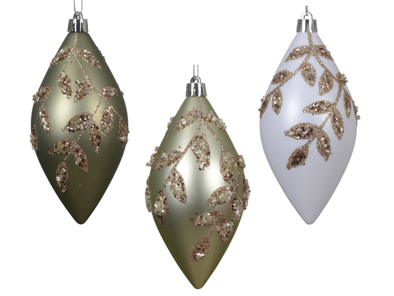 PALLA GOCCIA 12CM COL.ASS.C/FOGLIE GLITTER 027493