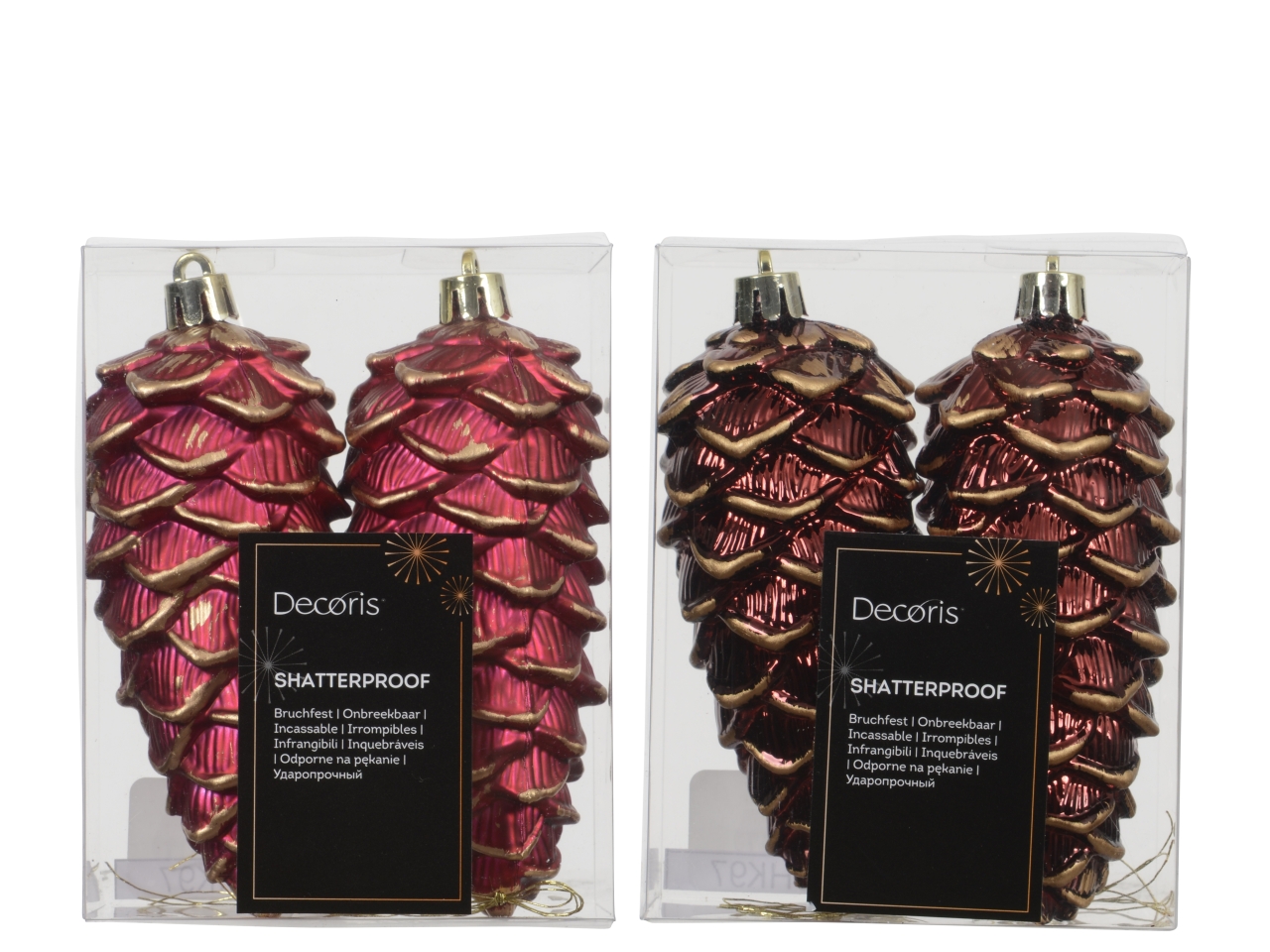 APPENDINO PIGNA 11,5CM 2PZ BORDEAUX GLITTER 028501