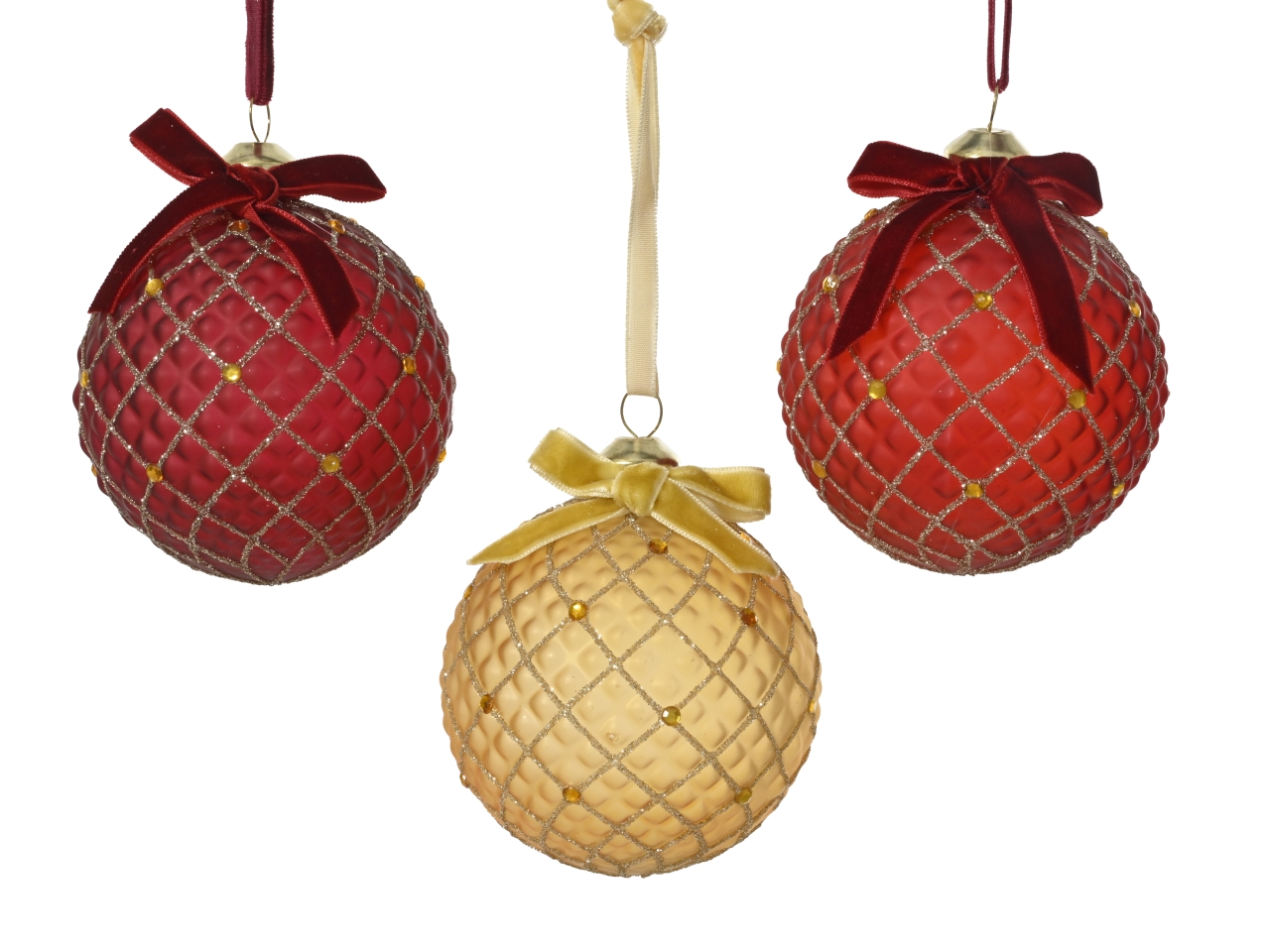 PALLA VETRO 8CM C/GEMME/GLITTER 3COL.ASS.071239