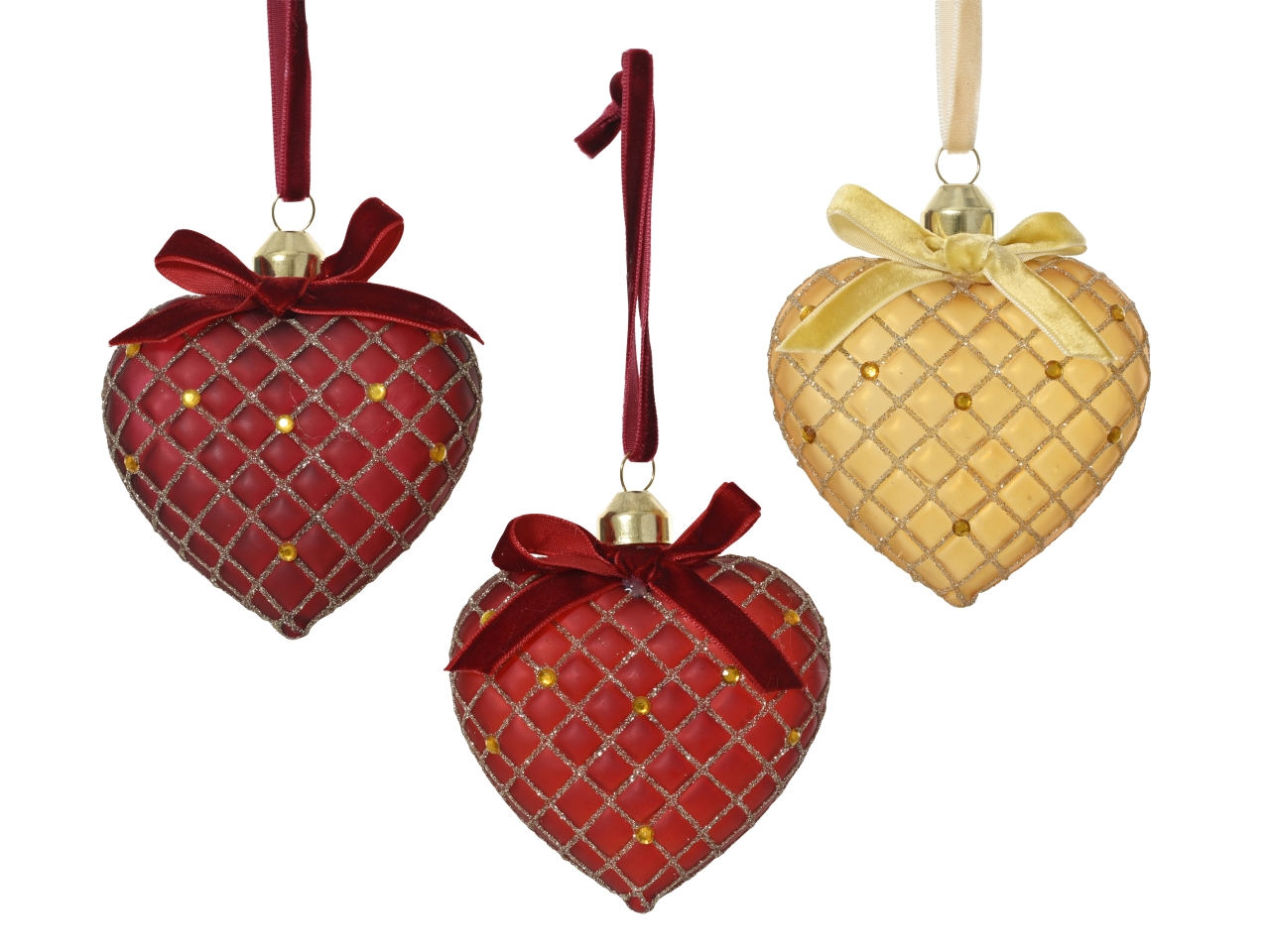 APPENDINO CUORE VETRO C/GEMME/GLITTER 3ASS.071240