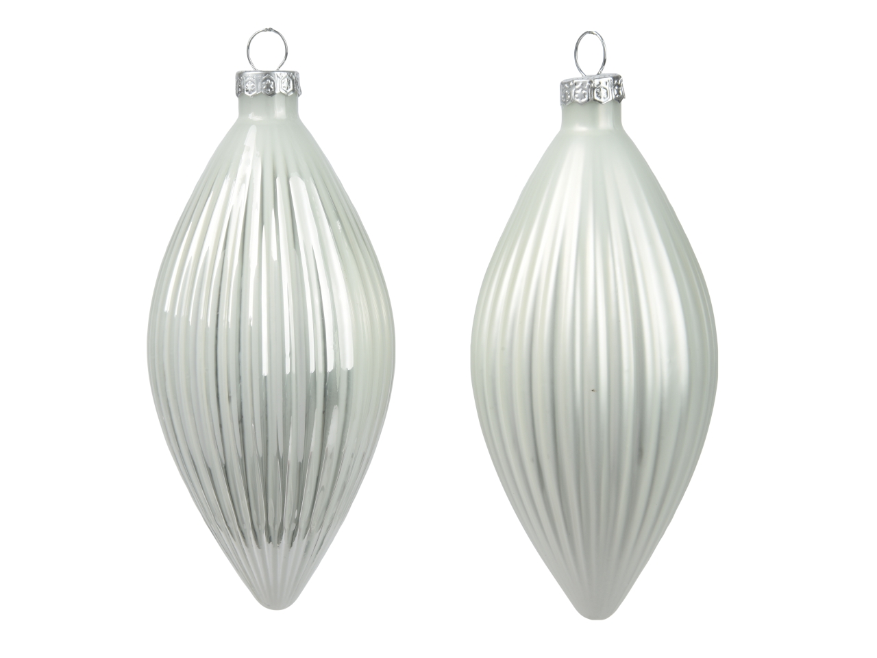 PALLA OLIVA VETRO 13CM 3PZ BIANCO 145054