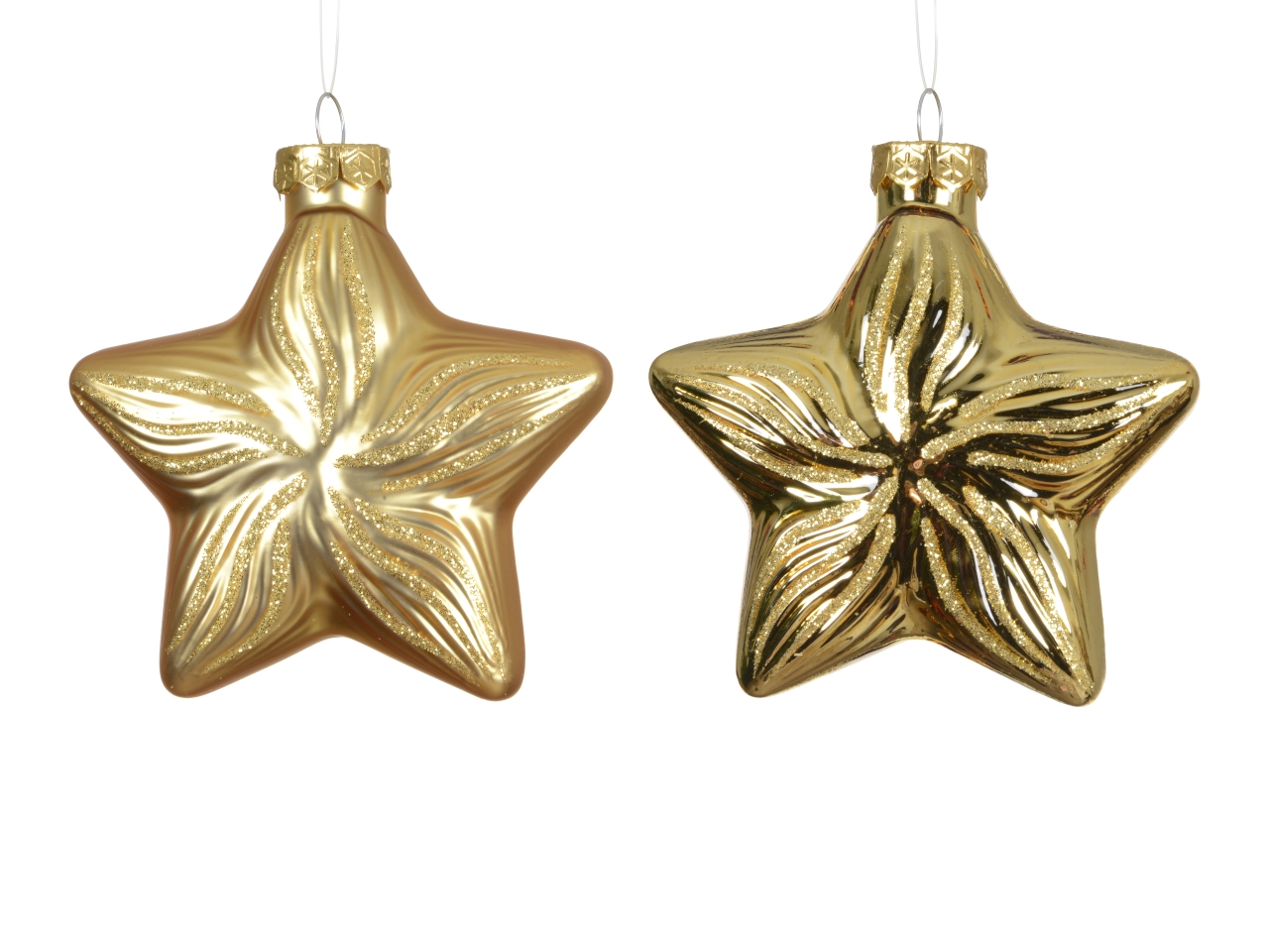 APPENDINO STELLA VETRO 10CM 2PZ ORO 145445