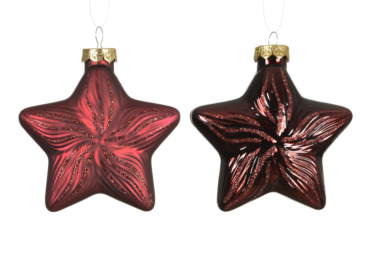 APPENDINO STELLA VETRO 10CM 2PZ BORDEAUX 145448