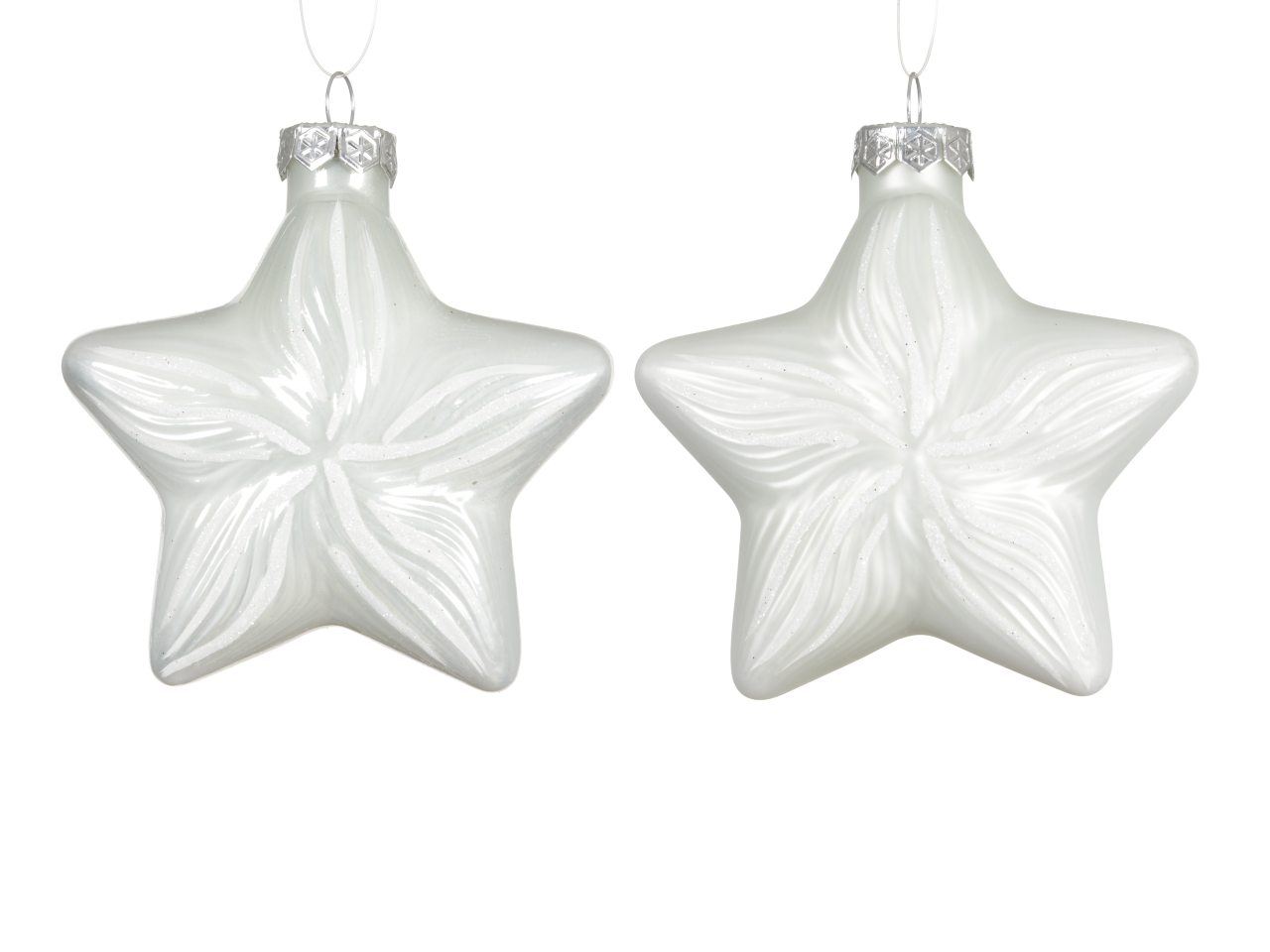 APPENDINO STELLA VETRO 10CM 2PZ BIANCO 145449