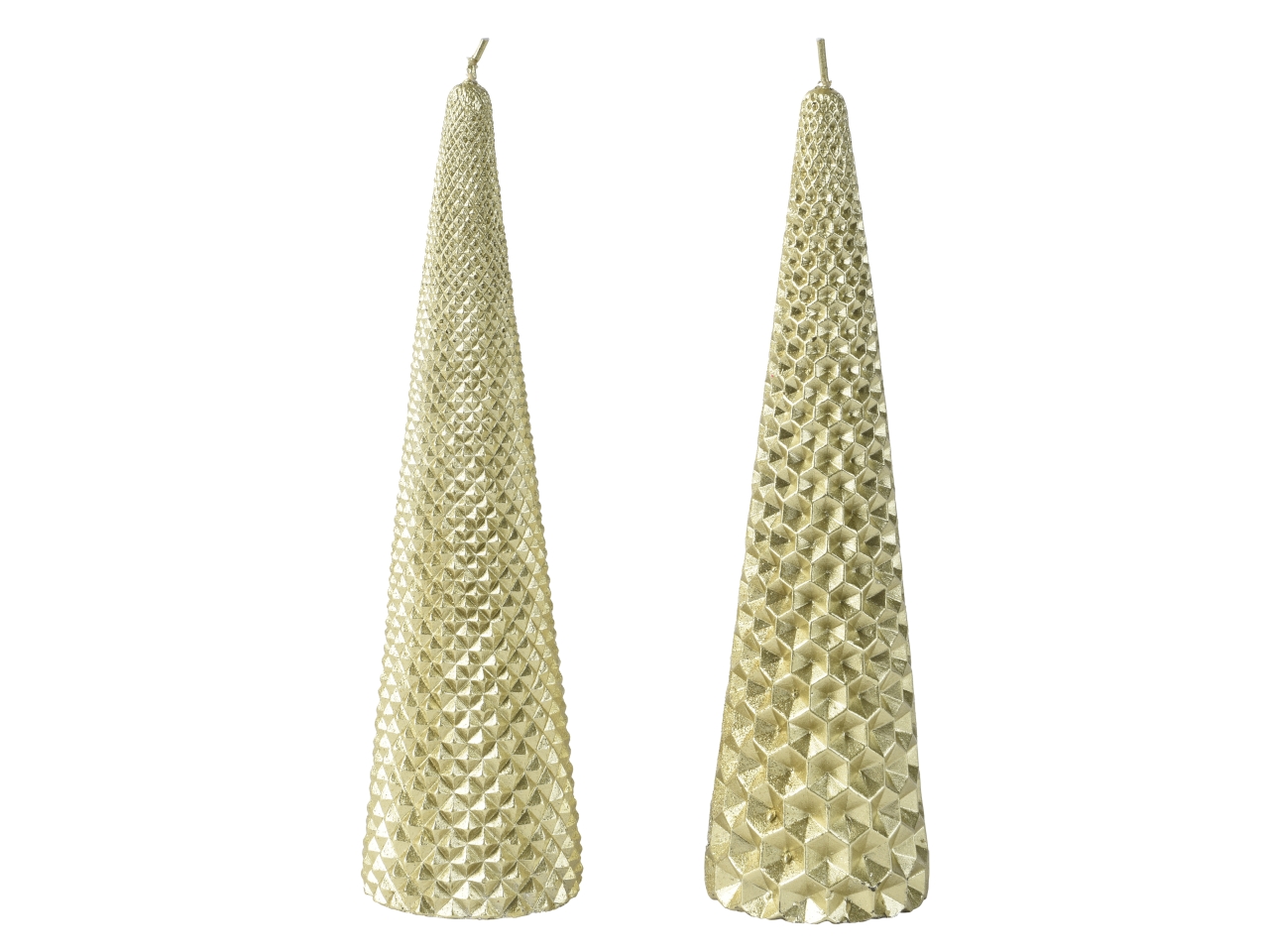 CANDELA PIRAMIDE 5,5XH.20CM ORO GLITTER 207641