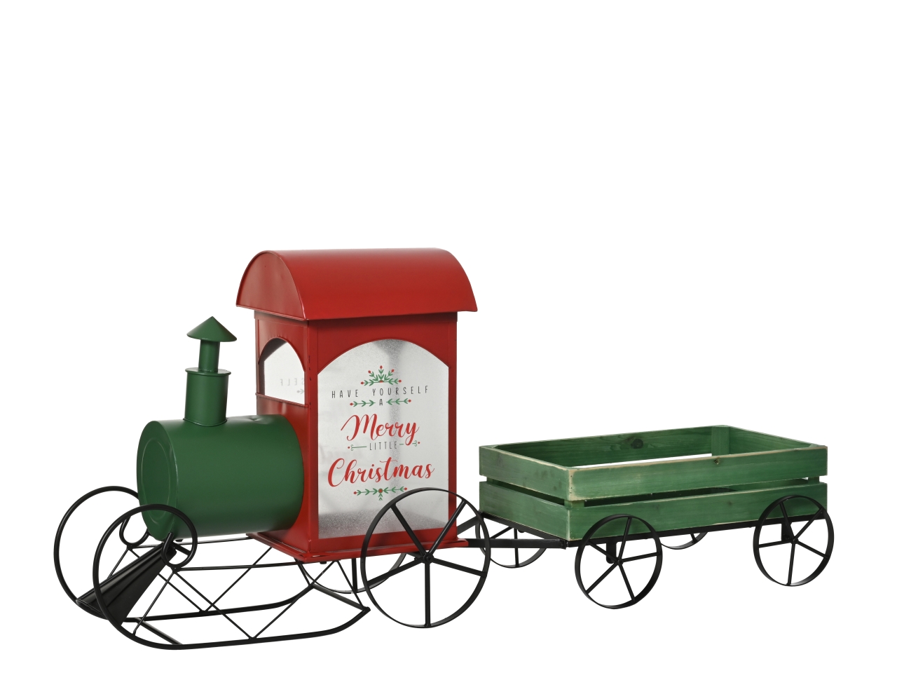 TRENINO METALLO35,5X128XH.57,5CM ROSSO/VERDE389930