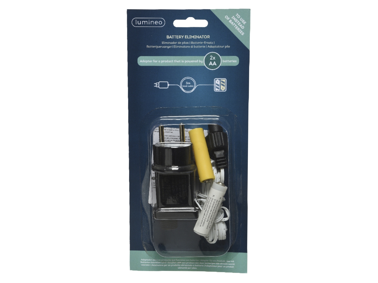 ELIMINATORE BATTERIE 2XAA STILO C/FILO 3MT 482671