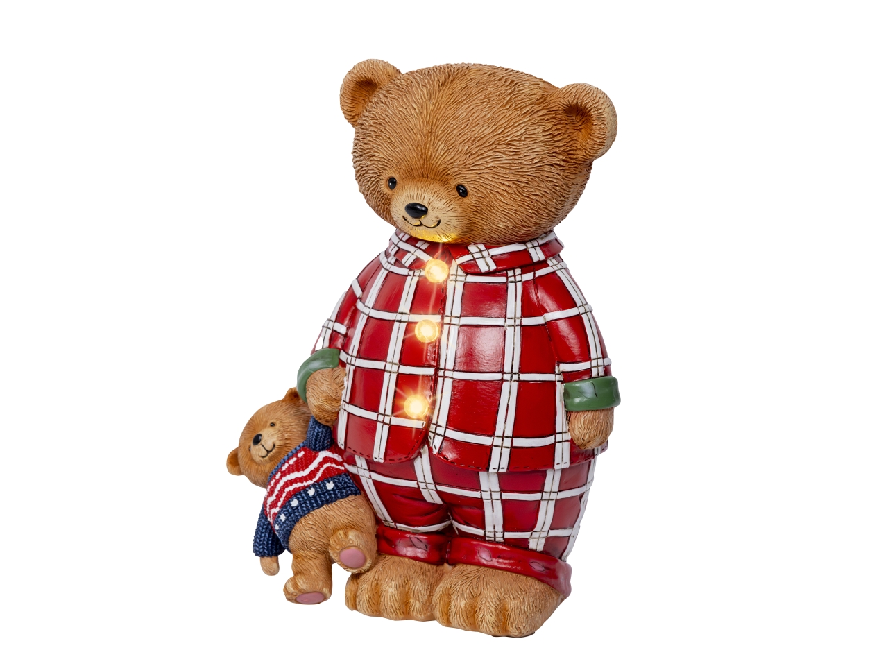 ORSO C/PIGIAMA E LED 24CM IN RESINA 488257