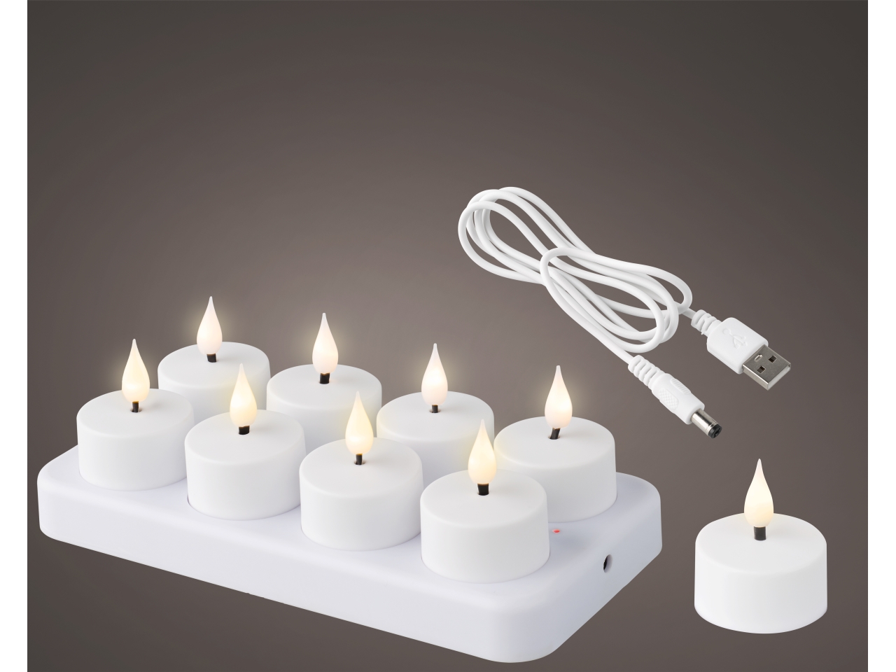 TEALIGHT LED4X4,5CM RICARICABILE C/BASE 8PZ 489182 TEALIGHT LED4X4,5CM RICARICABILE C/BASE 8PZ 489182