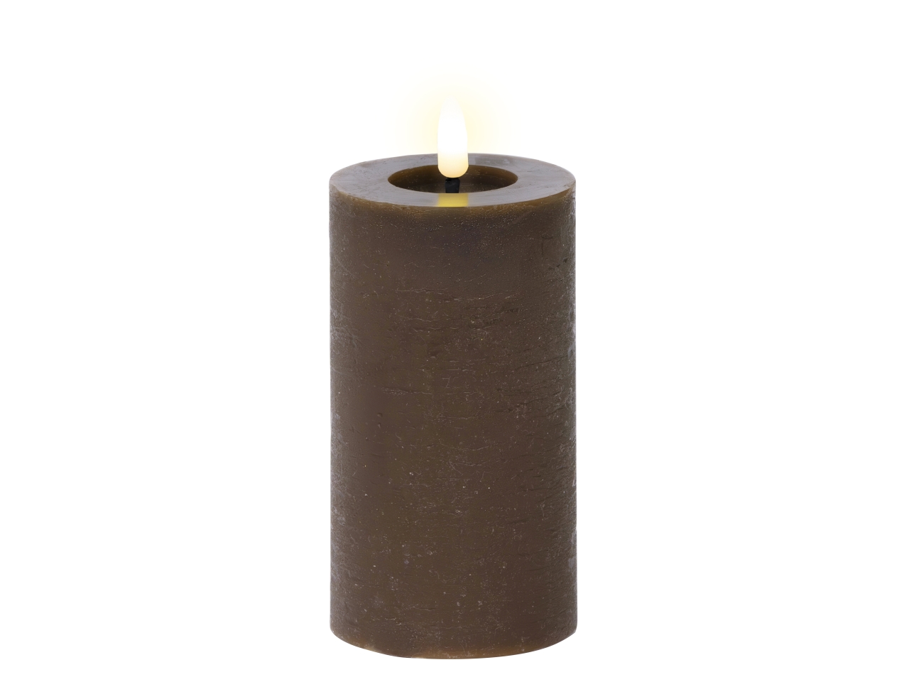 CANDELA LED 7X15CM BATT. MARRONE 489254