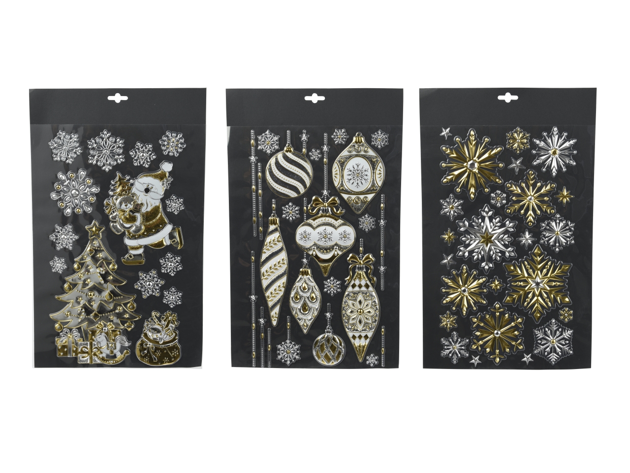 ADESIVI NATALIZI 29X41CM BIANCO/ORO ASS. 520936