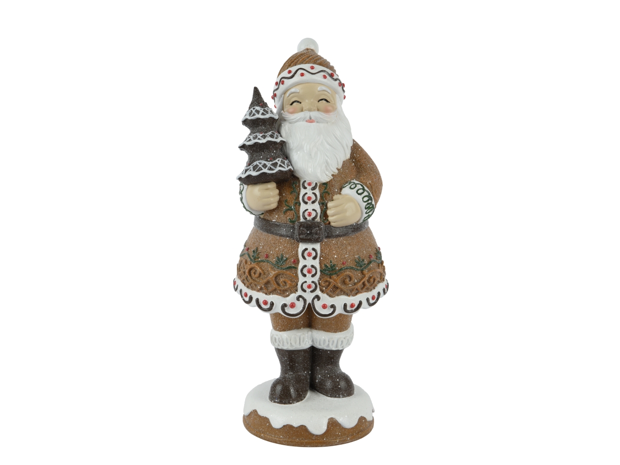 BABBO NATALE 30,8CM C/ALBERO RESINA ORO 535973