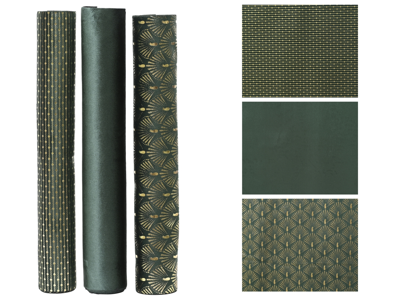 ROTOLO TESSUTO DECORATO35X200CM3ASS.VERDE 668635