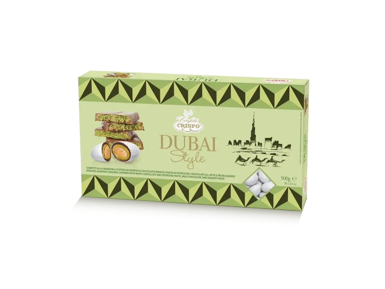 CONFETTI DUBAI STYLE CIOCC.BIANCO/PISTACCHIO 500GR