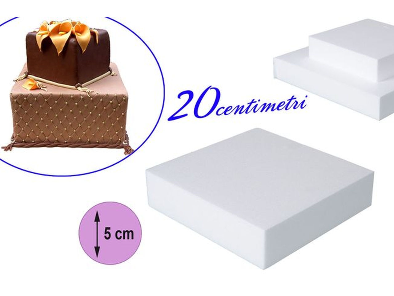 BASE POLISTIROLO 20X20X5CM 611004