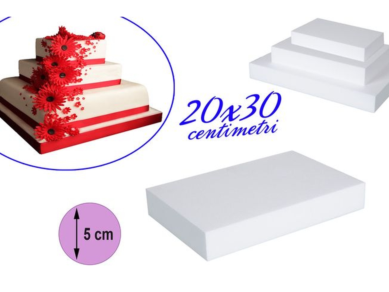 BASE POLISTIROLO 20X30X5CM 611008