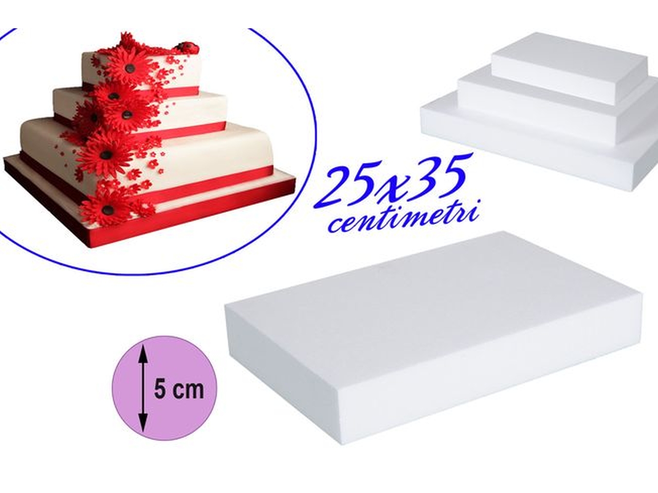 BASE POLISTIROLO 25X35X5CM 611009