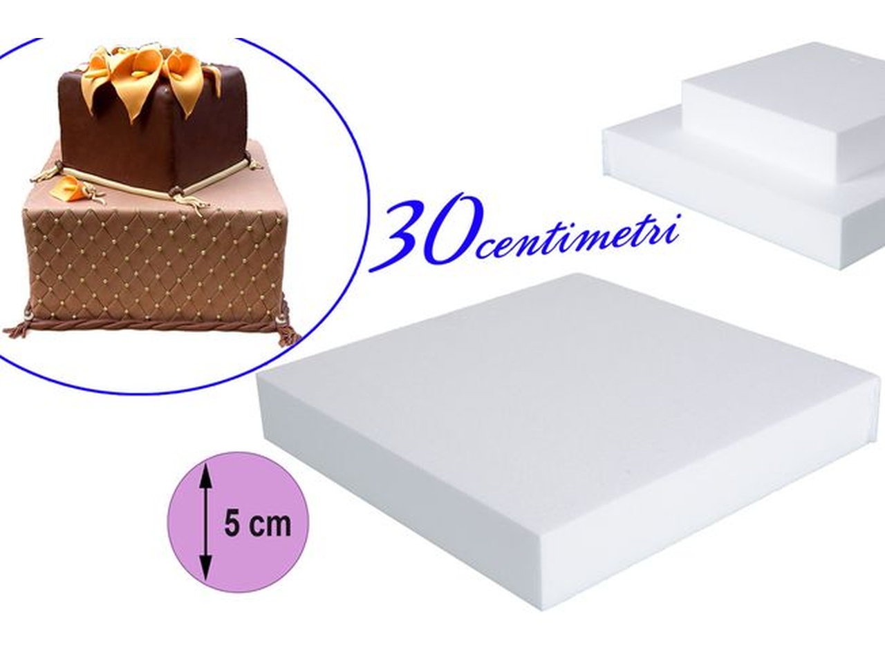 BASE POLISTIROLO 30X30X5CM 611005