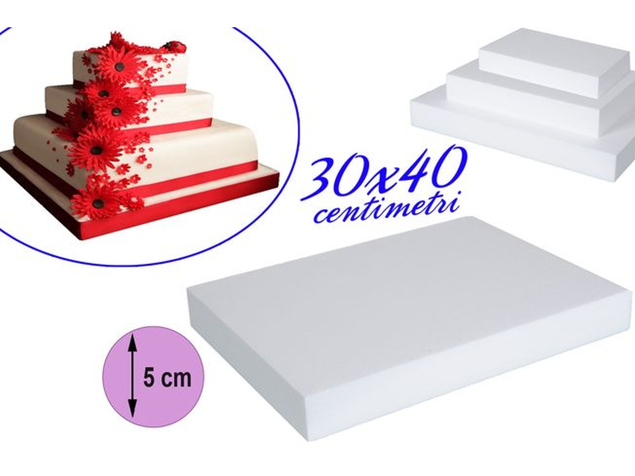 BASE POLISTIROLO 30X40X5CM 611010