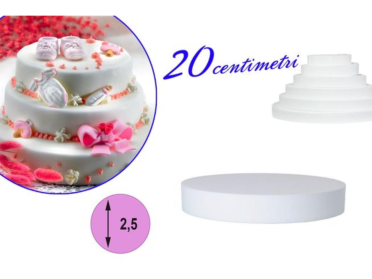 BASE POLISTIROLO DM 20X 2,5CM 611023